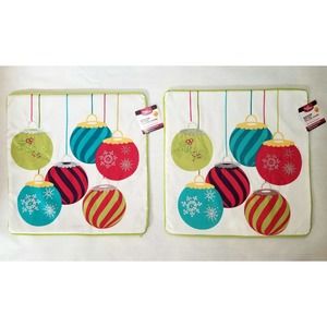 Christmas Holiday Ornaments 18x18 Pillow Covers Better Homes & Gardens Decor